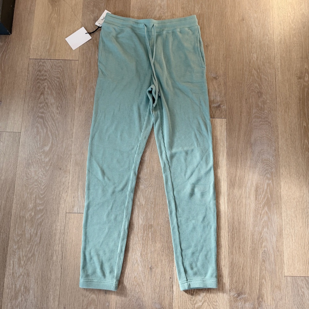 TNA thermal waffle pant yucca green mint